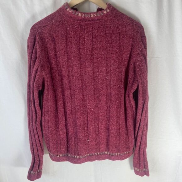 Woolrich Vintage Chunky Space Dyed 1/1 Zip Ramie/Wool Blend Sweater Sz S - Picture 2 of 9